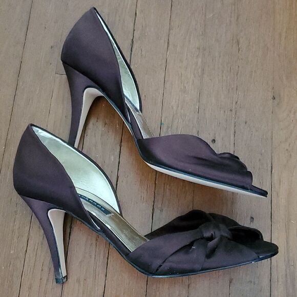Caparros Brown Satin Heels - Picture 2 of 6
